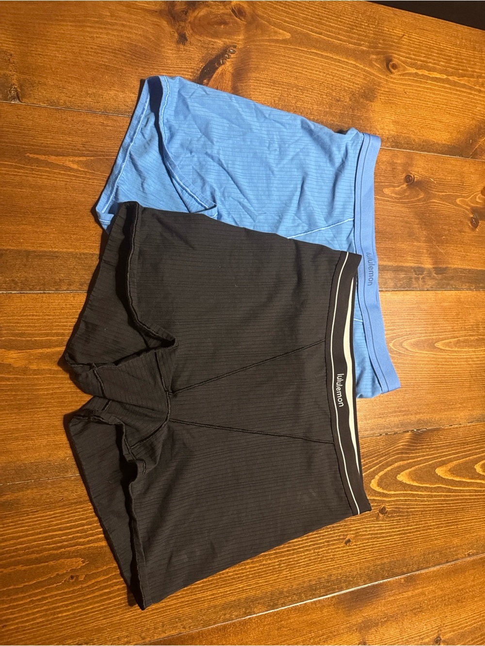 Womens ribbed lululemon athletic Boxer Briefs - Black & Poolside